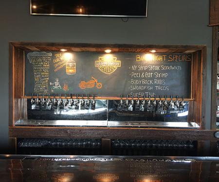 View of bar at Steelbound Brewery & Distillery