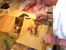 Mat Snyder working on some glass art